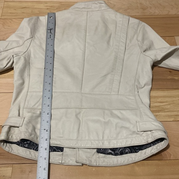 Vintage Off-White Moto Leather Jacket - Picture 7 of 17
